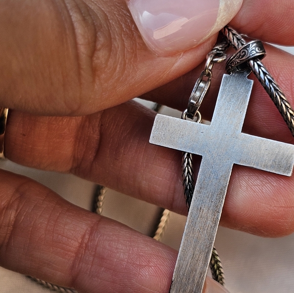 Sterling Engraved Cross Necklace - Picture 4 of 4